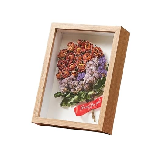 Fotorahmen 2 stücke 3d Foto Rahmen Holz Bilderrahmen Tiefe 5cm Schatten Box Getrocknete Blumen Proben Halter Handgemachte DIY Geschenk Hause decor Für Schlafzimmer, Büro(Original,7inch(17.8x17.8x5cm)) von LYHYDMA