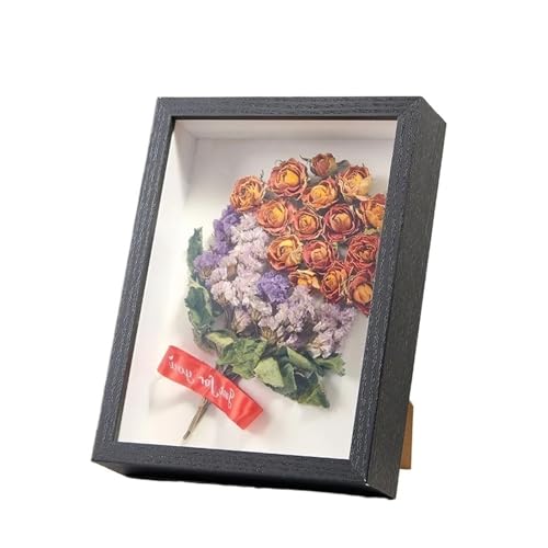 Fotorahmen 2 stücke 3d Foto Rahmen Holz Bilderrahmen Tiefe 5cm Schatten Box Getrocknete Blumen Proben Halter Handgemachte DIY Geschenk Hause decor Für Schlafzimmer, Büro(Black,10inch (20x25.4x5cm)) von LYHYDMA