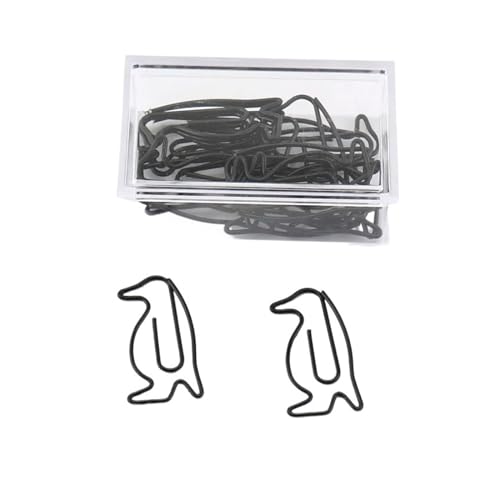 LYHYDMA Büroklammern 15 Teile/schachtel Schwarz Pinguin Form Büroklammern Papier Notizen Clips DIY Lesezeichen Binder Clips Notizen Brief von LYHYDMA