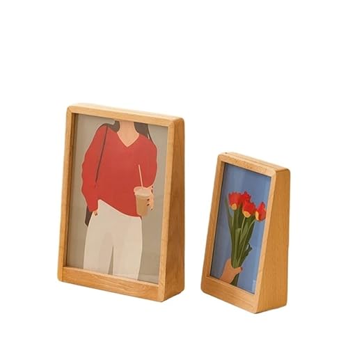 LYHYDMA Fotorahmen Bilderrahmen aus Holz, Fotorahmen for Wohnzimmer, Zertifikat, Probenständer, Trockenblumenhalter, Desktop-Dekoration Für Schlafzimmer, Büro(S4 Photo Frame) von LYHYDMA