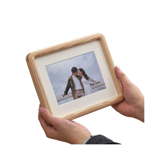 LYHYDMA Fotorahmen Runder Eck-Fotorahmen aus massivem Holz for Aufhängen an der Wand, Bilderrahmen, Zertifikatsrahmen, Hochzeitsfoto Für Schlafzimmer, Büro(Ash Wood,12 inch) von LYHYDMA