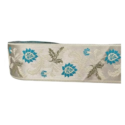 LYHYDMA Gurtband Gurtband 5 Yards gewebtes Jacquardband Spitzenvorhang Bekleidungszubehör(Light Blue) von LYHYDMA