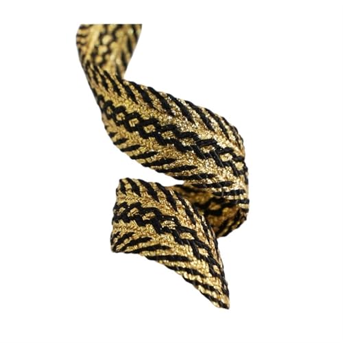 LYHYDMA Gurtband Gurtband aus goldfarbenem Draht, geflochtenes Band, DIY-Kleidungszubehör, Dekorationsmaterialien for Schuhe und Hüte(1yards) von LYHYDMA