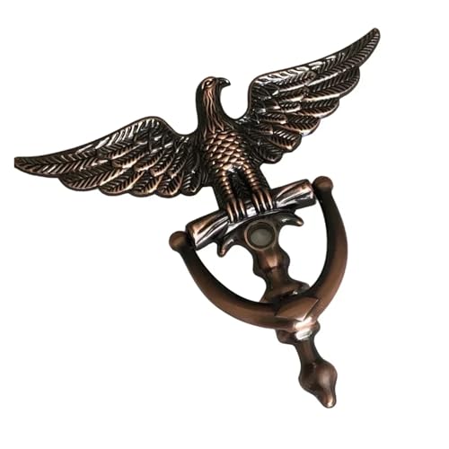 LYHYDMA Türklopfer Türklopfer aus Zinklegierung, antiker Adlerkopf, Türklopfer, Heimdekoration, Ring, Möbelgriff, Hardware für die Haustür(Red Bronze) von LYHYDMA