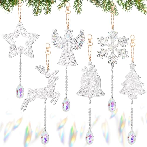 LYLIDIA 5D Diamond Painting Weihnachten Anhänger 6 Sets Diamant Painting DIY Kits Erwachsene Weihnachtsbaum Aufhänger Fenster Wandbehang Dekoration, Geschenk von LYLIDIA