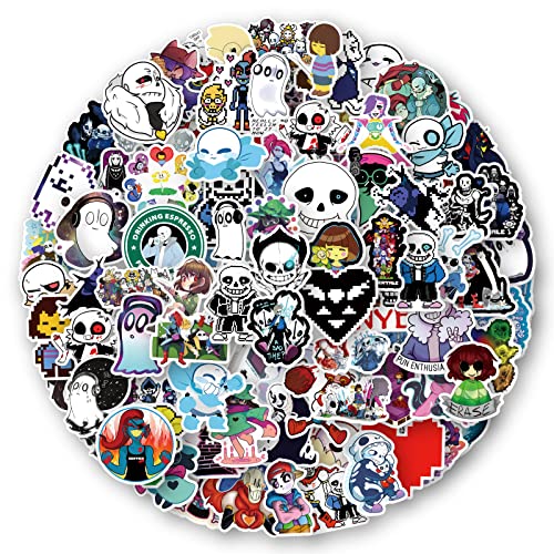 LYLSDSB Undertale Aufkleber 100 Stück Coole Wasserdicht Game Sticker für Laptop Wasserflaschen Skateboard Telefon Koffer Auto Fahrrad Gepäck Computer, Vinyl Cartoon Sticker für Erwachsene Jugendliche von LYLSDSB