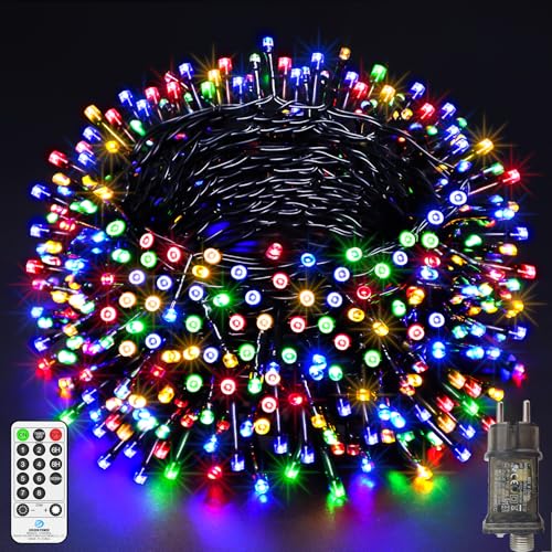 LYNNON 1000 LED Lichterkette Außen Bunt Lichterkette Innen 8 Modi mit Fernbedienung und Timer, Wasserdicht Outdoor Lichterkette für Party Hochzeit Ostern Garten Balkon Weihnachtsbaum deko von LYNNON