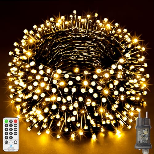 LYNNON 30m 1000 LED Lichterkette Außen Warmweiß Lichterkette Outdoor Wasserdicht 8 Modi mit Fernbedienung und Timer, Lichterkette Innen für Party Hochzeit Ostern Garten Balkon Weihnachtsbaum deko von LYNNON