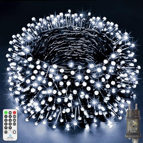 LYNNON 42m 1400 LED Lichterkette Außen Weiß Lichterkette Outdoor Wasserdicht 8 Modi mit Fernbedienung und Timer, Lichterkette Innen für Party Hochzeit Ostern Garten Balkon Weihnachtsbaum deko von LYNNON