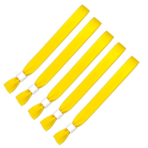 LYNNRICK 100er-Pack Stoff-Event-Armbänder, Farbige Armbänder, Leichte Konzert-Armbänder Ohne Logo-Beständig, (Gelb) von LYNNRICK