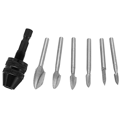 LYNNRICK 7-Teilige Schnitzen Bits, 1/8 Schaft, HSS Gravur Bohrer, Schleifen ZubehöR mit 4486 Spannfutter von LYNNRICK