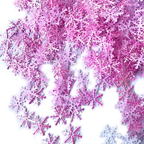 LYPER 300Pcs Schneeflocken Konfetti,Rosa Künstliche Schneeflocke Flocke Schneeflockenpapier Snowflake Confetti für Weihnachten Winter Frozen Party Hochzeit Geburtstag Holiday Party Dekorationen von LYPER