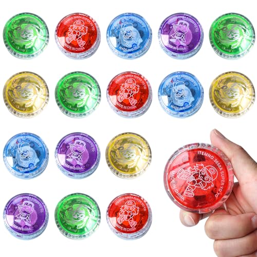 LYPPUL 16 Stücke LED Licht Jo-Jo, Kunststoff Responsive Yoyo, Leuchten Yoyos Für Kinder für Anfänger Geburtstag Party Gastgeschenk Mitgebsel Klassenzimmer Preise von LYPPUL