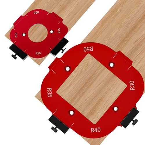 LYPPUL 2 Stück Eckradius-Frässchablonen R10-R50,Frässchablone Oberfräse,Radius Jig Router Templates,Corner Radius Routing Templates Frässchablonen für Holzbearbeitung R10/R15/R20/R25/R30/R35/R40/R50 von LYPPUL