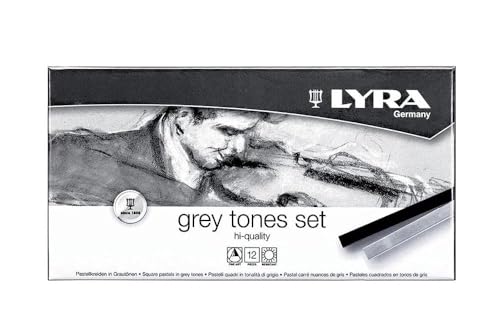 Lyra 5641122 Grey Tones Pastellkreiden, Pastellkreide, Grau, 17,4 x 9,0 x 2,0 cm von LYRA