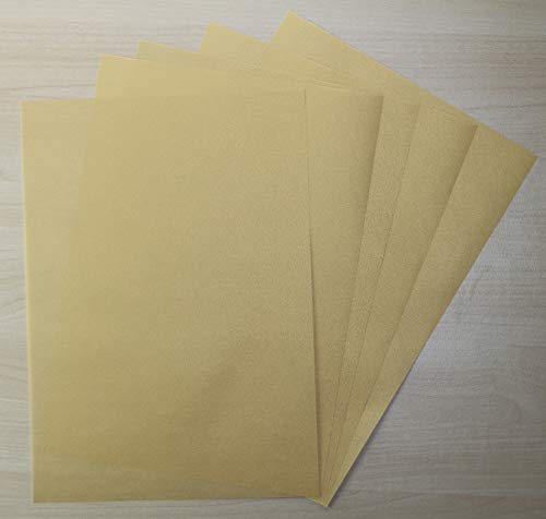 10 Blatt Transparentpapier Zanders Spectral DIN A2 (420 x 594mm) 100g/m² Farbe Gold transparent (FPA-112) von LYSCO