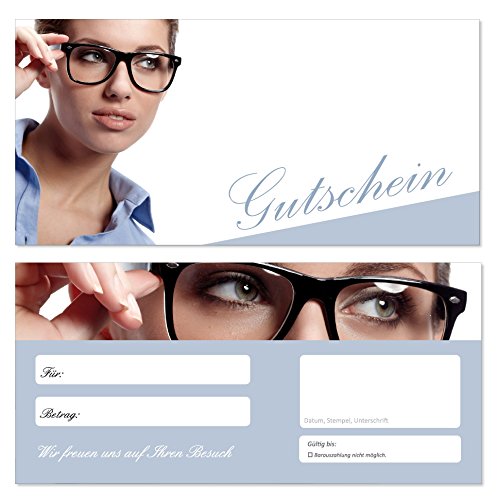 LYSCO® 10 Stück Geschenkgutscheine (Brille-691) für Optiker, Brillen & Kontaktlinsen von LYSCO