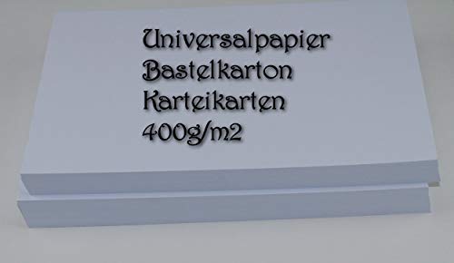 100 Blatt Universalpapier Bastelkarton Karteikarten DIN A6 400g - Sonderformate auf Anfrage möglich ! von LYSCO