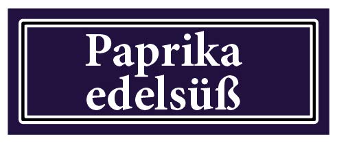 2 Stück Gewürzaufkleber Paprika edelsüß 40x16mm Gewürzetiketten Sticker Lebensmittel (Auf-G051) von LYSCO