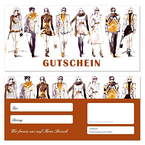 20 Stück Geschenkgutscheine (GUT-704) Gutscheine Gutscheinkarten für Bereiche wie Einzelhandel Mode Klamotten Optiker Brillen Shopping von LYSCO