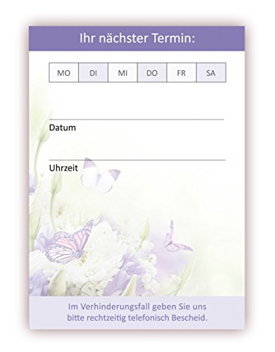 Premium Wellness Terminblock Set Blumen Schmetterlinge (48 Stück) - Hochwertige Terminblöcke für Ihre Kundentermine mit je 50 Terminblättern pro Block, besonders gut geeignet für Bereiche wie Wellness Reise Urlaub Touristik Hotel Gastronomie von LYSCO