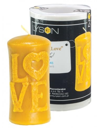 LYSON Kerzengießform Silikonform Walze Zylinder mit dem Aufschrift LOVE 10,5 cm hoch Silikon Kerzenform für Sojawachs, Bienenwachs, Gips, Seifer, Aromatherapie Kerzenherstellung Bienenwachskerzen von LYSON