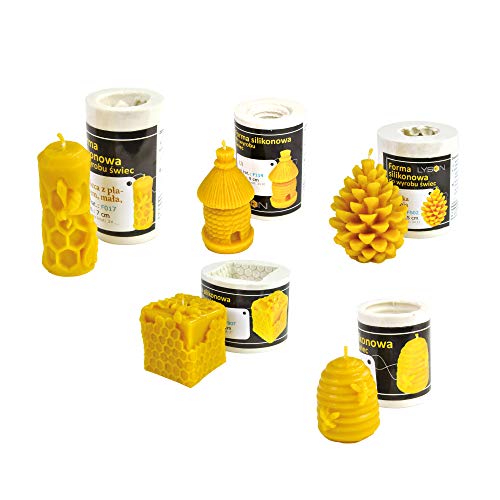 LYSON Kerzengießformen mit Waben-Imkermuster Kerzenherstellung Bienenwachs Kerzen Geschenkidee SilikonForm Set/Giessform/silicone mold set von LYSON