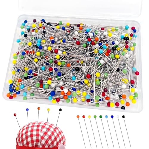 500 Stück Stecknadeln mit Kopf, Nadeln, Pins, 38mm Mehrfarbige Stecknadeln mit Kunststoff-Perlenköpfen für Basteln Nähen Säumen Craft 500 Stück Stecknadeln mit Kopf, Nadeln, Pins, 38mm Mehrfarbige Stecknadeln mit Kunststoff-Perlenköpfen für Basteln Nähen Säumen Craft von LYSPBAO