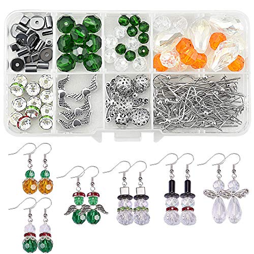 LYTIVAGEN 1 Box Ohrringe Basteln Zubehör DIY Weihnachten Ohrhänger Baumeln Ohrringe Machen Kit Kristallperlen Orrhing Perlenengel Basteln Glasperlen Schmuckherstellung Zubehör für DIY Schmuck von LYTIVAGEN