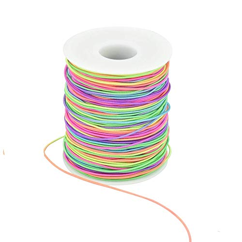 LYTIVAGEN 100m Elastische Faden 1mm Perlenschnur Gummiband Schmuckherstellung Schnur Gummikordel Regenbogen Farbe Stretch Schnur Bastelschnur Perlen Kordel für DIY Schmuck, Handwerk von LYTIVAGEN