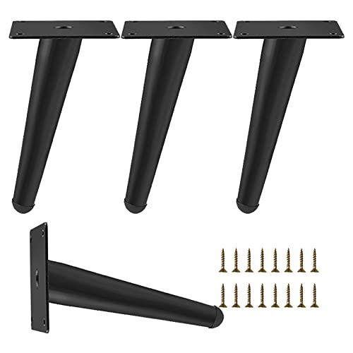 LYVQZPWLR Möbel Beine, Schrank Beine, Möbelbeine 10 cm 15 cm 20 cm 25 cm 30 cm 35 cm 40 cm 50 cm, 4 Stück Tischbeine Metall, Moderne Sofabeine(Black,12cm(4.7in)) von LYVQZPWLR