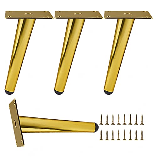 LYVQZPWLR Möbel Beine, Schrank Beine, Möbelbeine 10 cm 15 cm 20 cm 25 cm 30 cm 35 cm 40 cm 50 cm, 4 Stück Tischbeine Metall, Moderne Sofabeine(Gold,10cm(3.9in)) von LYVQZPWLR