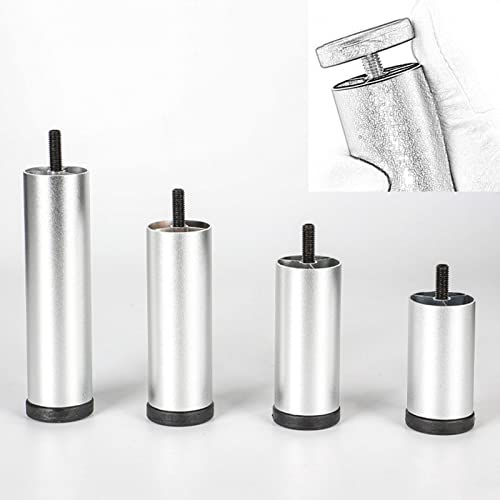 LYVQZPWLR Möbel Beine, Schrank Beine, Verstellbare Möbelbeine, Sofabeine aus Metall, 4-teilige Tischbeine, Schrankbeine, DIY-Möbelfüße, Ersatzbeine(Silver,20cm/7.87in) von LYVQZPWLR