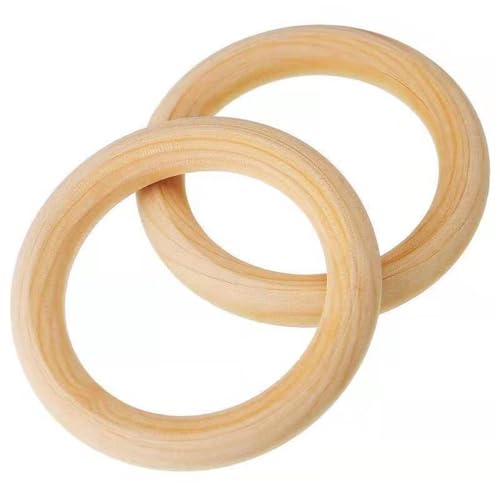 LYVQZPWLR Natürliche Holzringe, 5 Stück Ringe aus Naturholz, 80 mm unfertiger Makramee-Ring, Holzkreis von LYVQZPWLR