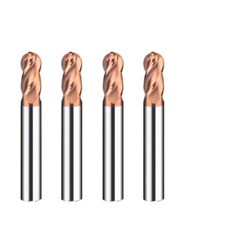 LYVQZPWLR die Kugel mit dem Kopf, HRC60 4-schneidiger Schaftfräser mit Kugelkopf und Wolframstahl-Karbidbeschichtung(R3x12x6Dx50Lx4T) von LYVQZPWLR