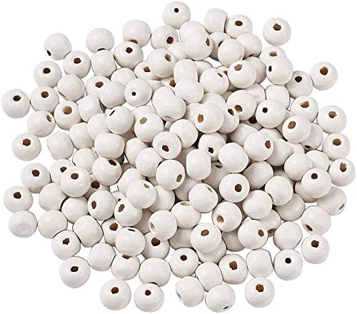 WLYX 300PCS Umweltschutz Weiße Holzperlen, Runde Kugelförmige Holzdichtung Lose Perlen, Für Heimwerkerarbeiten Verwendet (Color : White, Size : 6MM) von LYX