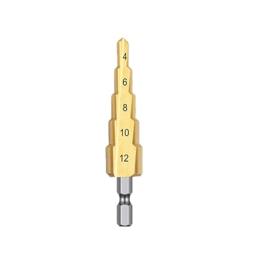 4241 Stufenbohrer aus legiertem Stahl, Bohren und Reiben von gehärtetem Metall und Holz, kegelförmige gerade Nut, Sechskantschaft, 4–12 mm von LYXDWRC