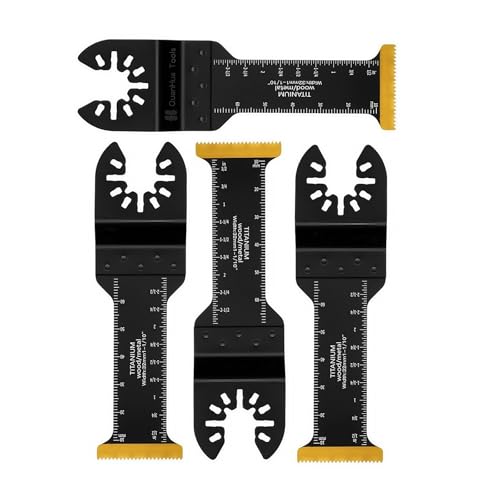 Klingenschärfer for oszillierendes Werkzeug mit Bimetall-Titanbeschichtung, 118 x 32 mm, Zubehör for Zimmermannswerkzeuge for viele Materialien, 4 Stück von LYXDWRC
