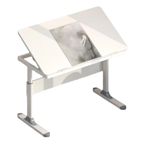 Staffelei, Staffelei Holz Groß, Tischstaffeleien für Künstler, Vasagle Schreibtisch, Höhenverstellbar, Computertisch für Büro, Schlafzimmer(White,47.2in/120cm) von LYXXJRYBHD