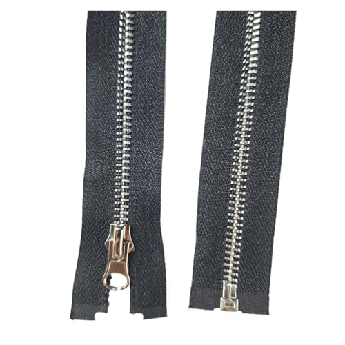 LYXYGMV Zipper (10PCS) 5# Metall-reißverschluss mehrfarbige kleidungsstück Mantel Zip einzigen offenen 80CM echt Kupfer reißverschluss Für nähen Jeans Westen Lederwaren Kleid(Sliver(10pcs)) von LYXYGMV