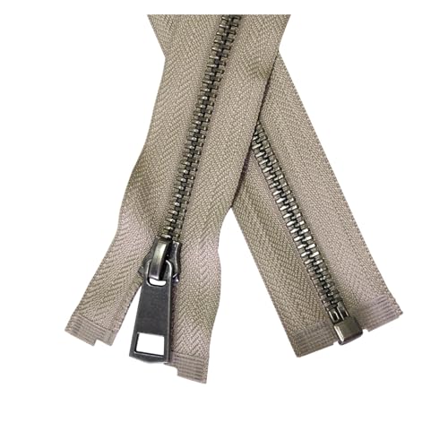 LYXYGMV Zipper 30/40/50/60/70/80 cm 5# Bunte Open-end Auto Lock Schwarz Metall reißverschluss DIY Handwerk for Tasche Kleidungsstück Kleidung Für nähen Jeans Westen Lederwaren Kleid(Beige,80cm) von LYXYGMV