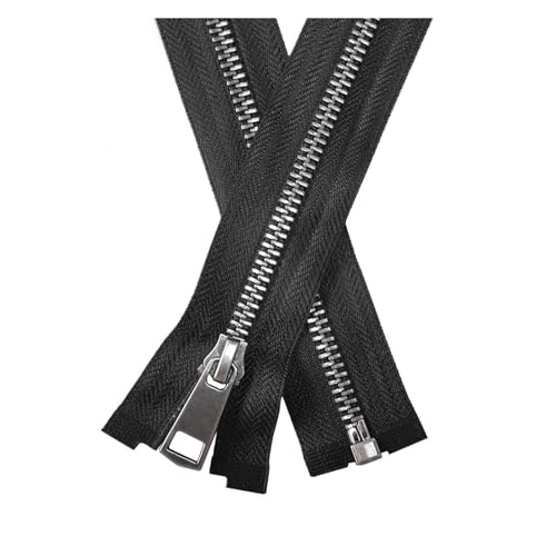 LYXYGMV Zipper 30/40/50/60/70/80 cm 5# Bunte Open-end Auto Lock Schwarz Metall reißverschluss DIY Handwerk for Tasche Kleidungsstück Kleidung Für nähen Jeans Westen Lederwaren Kleid(Black,80cm) von LYXYGMV