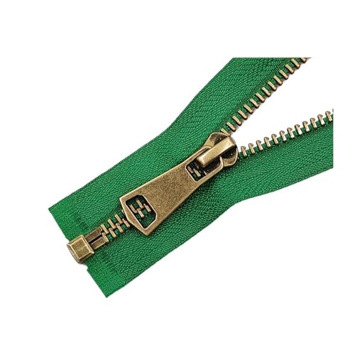 LYXYGMV Zipper 5# Bunte Offene Auto Lock Kupfer Metall Reißverschluss DIY Handwerk for Kleidung Tasche Kleidungsstück Nähen Schuhe Taschen Für nähen Jeans Westen Lederwaren Kleid(Green,60cm) von LYXYGMV