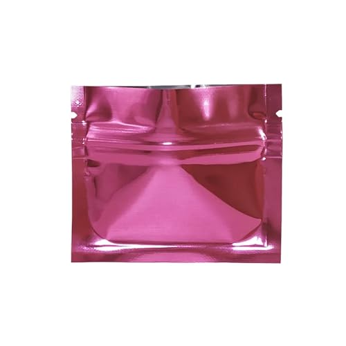 Wiederverschließbare Durchsichtige 100pcs 7.5*6.3cm Heat Seal Aluminum Foil Ziplock Bags Flat Zip Lock Package Bag Retail Plastic Foil Zip Bags Beutel für verschiedene Materialien geeignet(Pink) von LYXYGMV