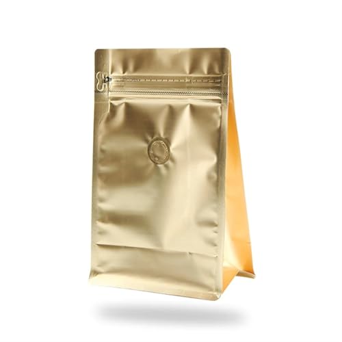 Wiederverschließbare Durchsichtige 25pcs Thick Flat Bottom Coffee Bean Mylar Package Bags with Valve Aluminum Foil Side Gusset Zip Lock Coffee Bean Storage Bags Beutel für verschiedene Materialien gee von LYXYGMV