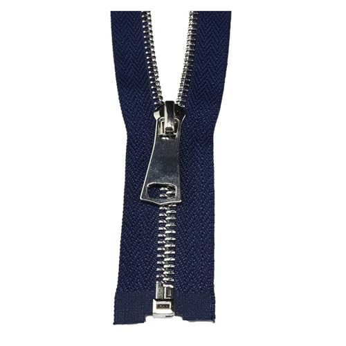 Zipper 40/50/60/70/80/90 cm 5# Bunte Offene Auto Lock Gold Metall reißverschluss DIY Handwerk for Kleidung Tasche Kleidungsstück Schuh Für nähen Jeans Westen Lederwaren Kleid(Deep Blue,50cm) von LYXYGMV