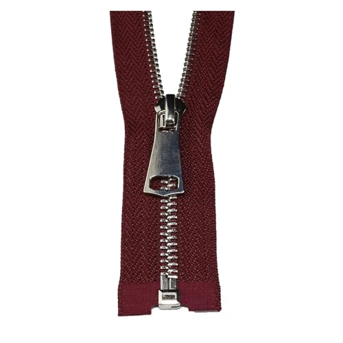 Zipper 40/50/60/70/80/90 cm 5# Bunte Offene Auto Lock Gold Metall reißverschluss DIY Handwerk for Kleidung Tasche Kleidungsstück Schuh Für nähen Jeans Westen Lederwaren Kleid(Red Wine,120cm) von LYXYGMV