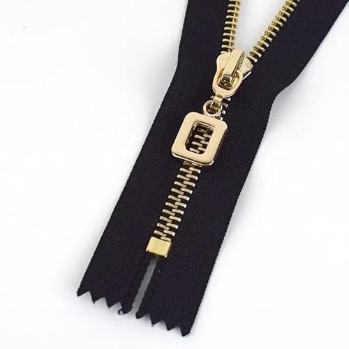 zipper 5 Stück 15–30 cm 3# Metallreißverschluss Goldener Zahn Dekoration Reißverschlusstasche Taschenreißverschlüsse Reparaturset Close-End-Reißverschlüsse Nähzubehör Für nähen jeans westen lederwaren von LYXYGMV