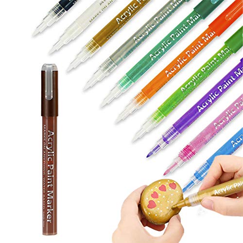 LYsng Langlebig Marker Set Polychromatisch Lackstift Hohe Qualität Tragbar Filschstifte Für Papier Steine Bemalen Manga Kunstler Sketch Kind Erwachsene Brown von LYsng