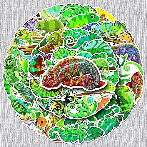 Chamäleon Aufkleber Chameleon Sticker Set 50 Stücke Niedlich Deko für Auto Laptop Skateboard Fahrrad Moped Motorrad Fahrrad Computer,Geeignet für Erwachsene Kinder von LYunMu